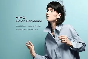 Compatible With for Vivo V20 Earphone Original Wired Stereo Deep Bass Hands-Free Headsets | 3.5 MM Audio Jack | Answer Calling With Mic, Call End Button |VIVO Earphone White-thumb3