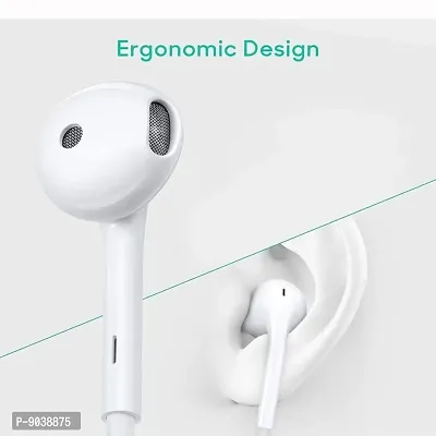 Compatible With for OPO F11 earphone Original Wired Stereo Deep Bass Hands-Free Headsets | 3.5 MM Audio Jack | Answer Calling With Mic, Call End Button | OPO earphone White-thumb3