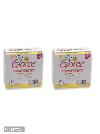 GOREE CREAM DAY  NIGHT WHITENING CREAM OIL FREE (Pack of 2, 30g each)