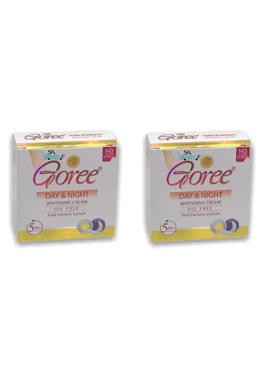 GOREE CREAM DAY  NIGHT WHITENING CREAM OIL FREE (Pack of 2, 30g each)