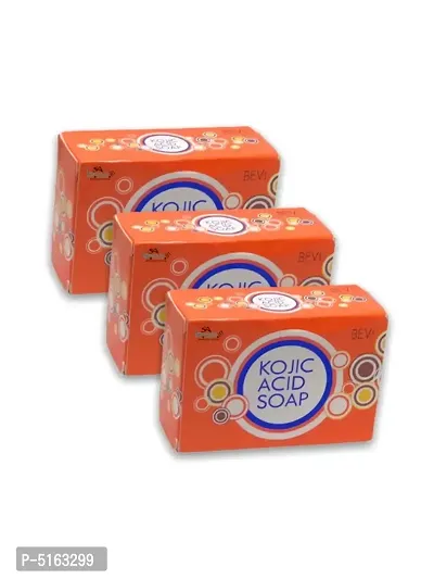 BEVI Kojic Acid Soap For Skin Brighiting And Hyper Pigmentation Soap 140g (Pack of 3, 140g Each)