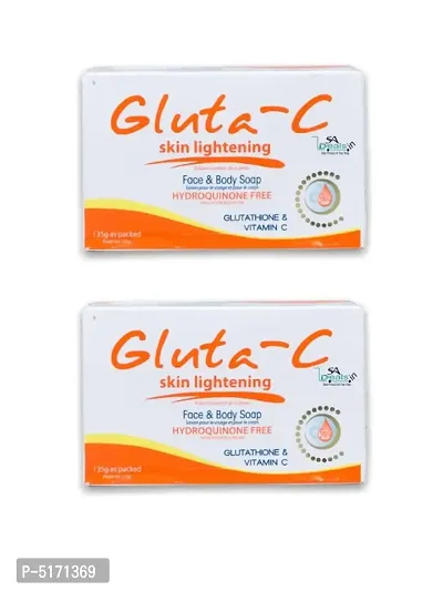 Gluta C Intensive Whitening Face And Body Soap (Pack of 2, 135g Each)