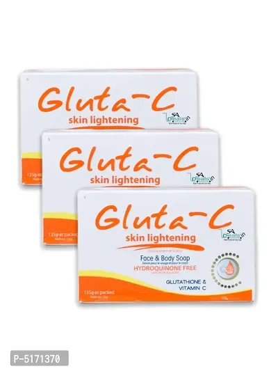 Gluta C Intensive Whitening Face And Body Soap (Pack of 3, 135g Each)-thumb0