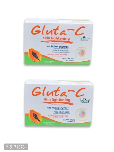 Gluta C Intensive Whitening With Papaya Face And Body Soap (Pack of 2, 135g Each)