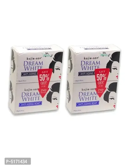 Kojie SAN Dream White Kojic Lightening Anti Aging Soap 2X135gm (Pack of 2, 2X135gm Each)