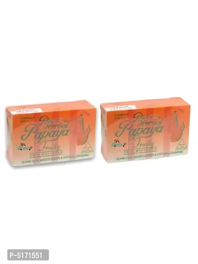 Pure Herbal Papaya Soap (Pack Of 2, 135g Each)-thumb0