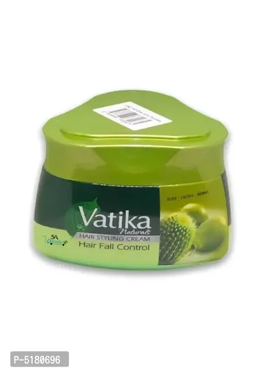 Dabur Vatika Naturals Hair Fall Control Styling Hair Cream Olive Cactus Heena 140ml (Pack Of 1, 140ml Each))