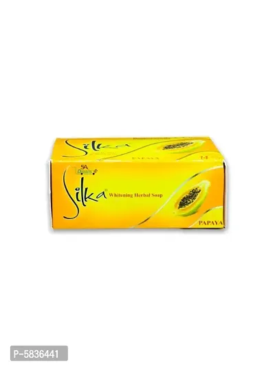SILKA Herbal papaya Enriched Soap For Anti Wrinkle And Skin glow Soap 135g-thumb2