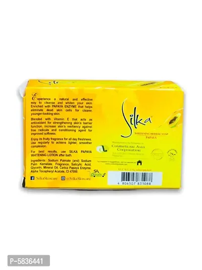 SILKA Herbal papaya Enriched Soap For Anti Wrinkle And Skin glow Soap 135g-thumb4