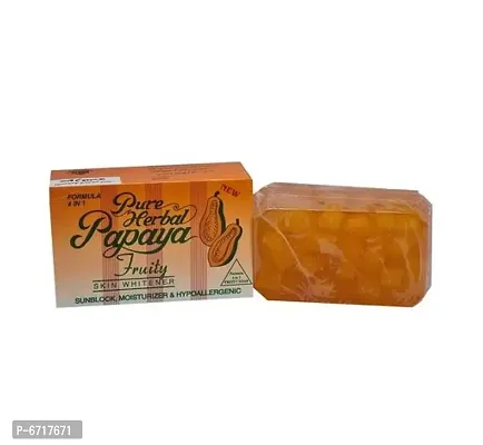 Pure Herbal Papaya Fruity Soap - 135g (Pack Of 1)-thumb0
