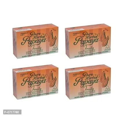 Pure Herbal Papaya Fruity Soap - 135g (Pack Of 4)-thumb0