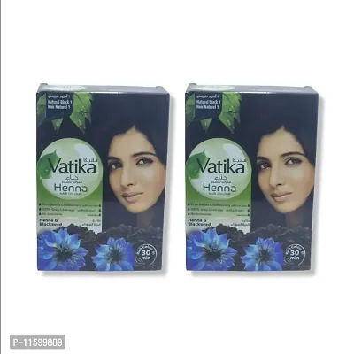 Vatika Henna Hair Colours - Natural Black 1 (Pack of 2)