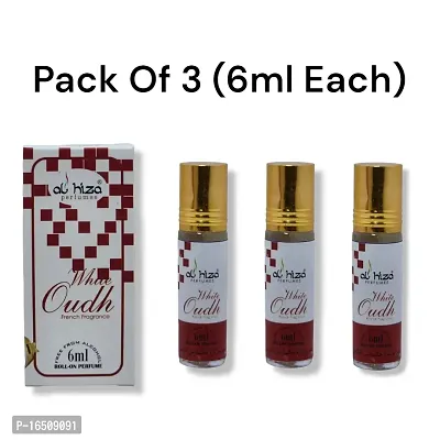 Al hiza perfumes White Oudh Roll-on Perfume Free From Alcohol 6ml (Pack of 3)
