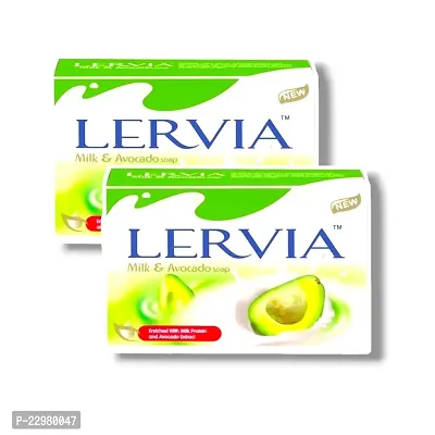 Lervia Soap - Enriched with Milk Protein and Avocado Extract 90g (Pack of 2)
