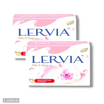 Lervia Soap - Enriched with Milk Protein and Rose Extract 90g (Pack of 2)
