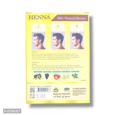 Henna Hair Dye Shampoo Natural Brown 30g-thumb2