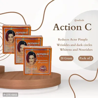 Action C Reduces Acne Pimple, and Wrinkles and dark circles 20g (Pack Of 3)-thumb0