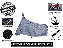 HEMSKAR Water Resistant Bike Scooter Cover Compatible with Hero Splendor Plus All Weather Protection (Silver)-thumb2