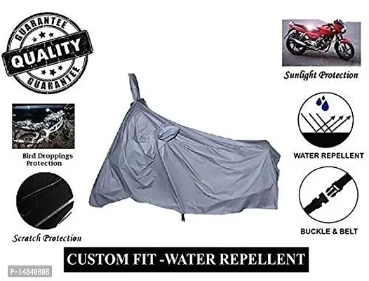 HEMSKAR Water Resistant Bike Scooter Cover Compatible with Hero Splendor Plus All Weather Protection (Silver)-thumb3