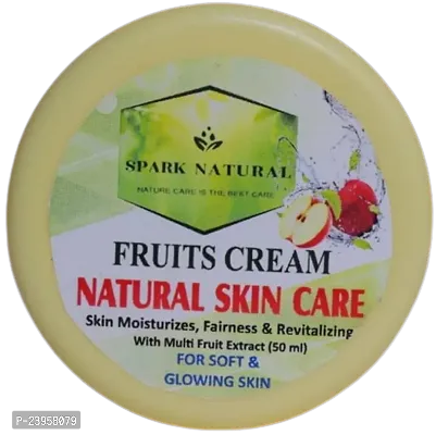 Spark Natural Fruits Skin Moisturizing Cream with Multi Fruits Extracts/Smooth  Glowing Skin/Non-Greasy/Hydrating Cream/Skin Nourishing Cream (50ml)-thumb0