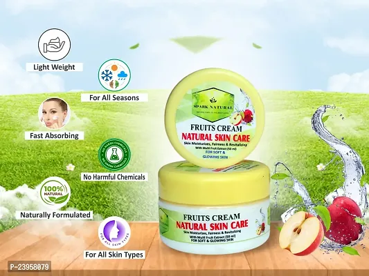 Spark Natural Fruits Skin Moisturizing Cream with Multi Fruits Extracts/Smooth  Glowing Skin/Non-Greasy/Hydrating Cream/Skin Nourishing Cream (50ml)-thumb2