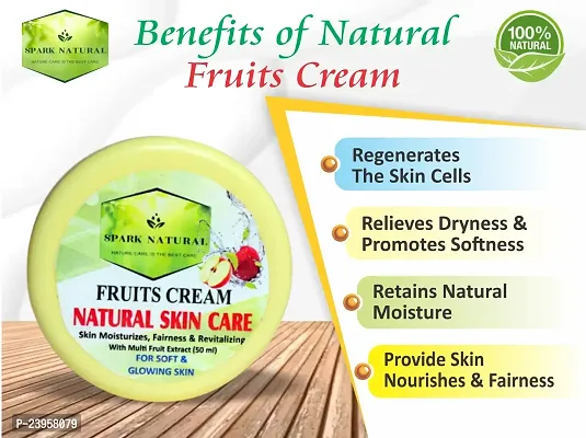 Spark Natural Fruits Skin Moisturizing Cream with Multi Fruits Extracts/Smooth  Glowing Skin/Non-Greasy/Hydrating Cream/Skin Nourishing Cream (50ml)-thumb4