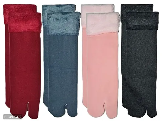 Thumb Thermal Winter Velvet Pile Lined Socks Thick Slipper Socks Set Of 4-thumb0