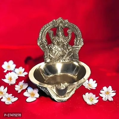 Blissful decor Presents Brass Laxmi Diya Deepak for Puja Room MATA Lakshmi Oil Deepam for Temple Oil Lamp Akhand Jot Diya for Diwali Pooja and Home Office Puja