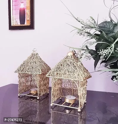 Blissful Decor Metal Wall Hanging Tealight Candle Holders Wall Hanging Gift Candle Lamp Tea Light Holder , Candles Decorations Gifts Lights Home Decor Metal Bird Nest Tea Light Holder (Set of 2)