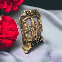 Blissful Decor Ram Darbar Brass Murti for Pooja Room  Gift, Religious Idol Figurine for Home  Office Decor, Lord Ram with Laxman and Goddess Sita Devi or Hanuman (7 x 2.5 x 9 cm, 270 g)-thumb1