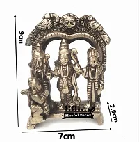 Blissful Decor Ram Darbar Brass Murti for Pooja Room  Gift, Religious Idol Figurine for Home  Office Decor, Lord Ram with Laxman and Goddess Sita Devi or Hanuman (7 x 2.5 x 9 cm, 270 g)-thumb3