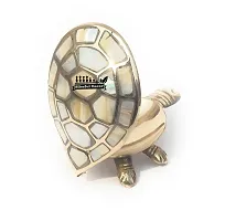 Blissful decor presents Brass Tortoise Wish Fulfilling Feng Shui Golden Turtle Showpiece Kachua for Good Luck, Wealth and Prosperity (medium)-thumb2