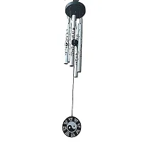 Ripe India? Feng Shui Yin Yang Vastu Five Pipe Wind Chime for Balcony Window and Yin Yang Wind Chime 5 Pipe Silver Color { Positive} Energy 45 cm-thumb3