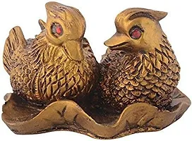 Ripe India? Feng Shui Mandarin Ducks (The Symbol of Love and Marriage) Brown Resin Figurine 27707 Brass Color Showpiece-thumb2