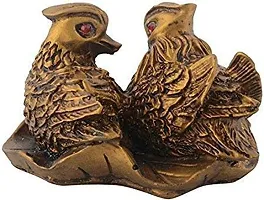 Ripe India? Feng Shui Mandarin Ducks (The Symbol of Love and Marriage) Brown Resin Figurine 27707 Brass Color Showpiece-thumb1