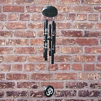 Ripe India? Feng Shui Om Vastu Five Pipe Wind Chime for Balcony Window and Om Wind Chime Positive Energy 5 Pipe 45 cm Black Color-thumb3