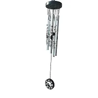 Ripe India? Feng Shui Yin Yang Vastu Five Pipe Wind Chime for Balcony Window and Yin Yang Wind Chime 5 Pipe Silver Color { Positive} Energy 45 cm-thumb2