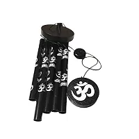 Ripe India? Feng Shui Om Vastu Five Pipe Wind Chime for Balcony Window and Om Wind Chime Positive Energy 5 Pipe 45 cm Black Color-thumb4