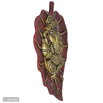 Ripe India? Green Leaf Wall Hanging for Vastu (18 cm X 14 cm) Metal Decorative Wall Hanging Showpiece Figurine (Red) / Home D?cor-thumb2