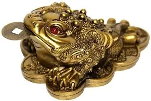 RIPE INDIA ? Vastu/Feng Shui/3 Legged Frog with Coin showpiece for Wealth and Happiness (Standard, Gold) ,Other, Other,Other-thumb4