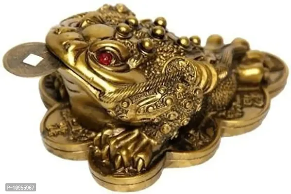 RIPE INDIA ? Vastu/Feng Shui/3 Legged Frog with Coin showpiece for Wealth and Happiness (Standard, Gold) ,Other, Other,Other-thumb5