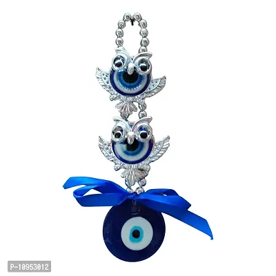 RIPE INDIA Two 2 Owl Evil Eye Hanging for Home, Office, Shop & Car-thumb4