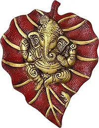 Ripe India? Green Leaf Wall Hanging for Vastu (18 cm X 14 cm) Metal Decorative Wall Hanging Showpiece Figurine (Red) / Home D?cor-thumb2