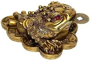 RIPE INDIA ? Vastu/Feng Shui/3 Legged Frog with Coin showpiece for Wealth and Happiness (Standard, Gold) ,Other, Other,Other-thumb3