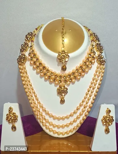 Elegant Gold Plated Jewellery Set for Women Combo-thumb0