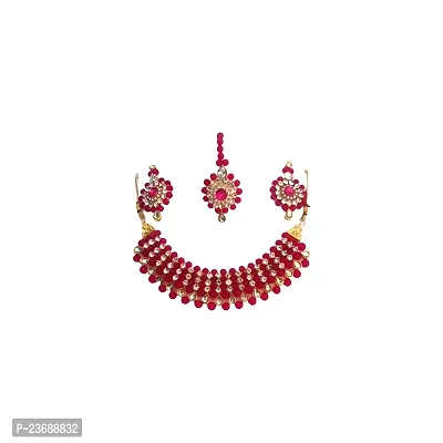 Neckless set pink colour-thumb0