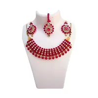 Neckless set pink colour-thumb1