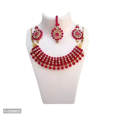 Neckless set pink colour-thumb2