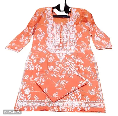 Elegent Orange Color Kurta For Women In Pack Of 1-thumb0