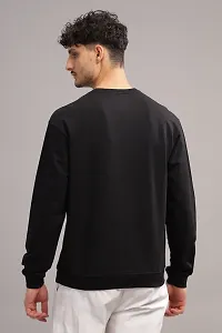 Elegant Black Cotton Printed Long Sleeves Sweatshirts For Men-thumb1